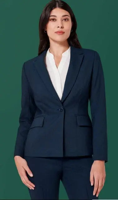 Biz Corporates Women's Renew Single Button Mid Length Jacket RJ401L  Simply Scrubs Australia